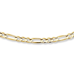 Solid Figaro Necklace 14K Yellow Gold 24&quot;