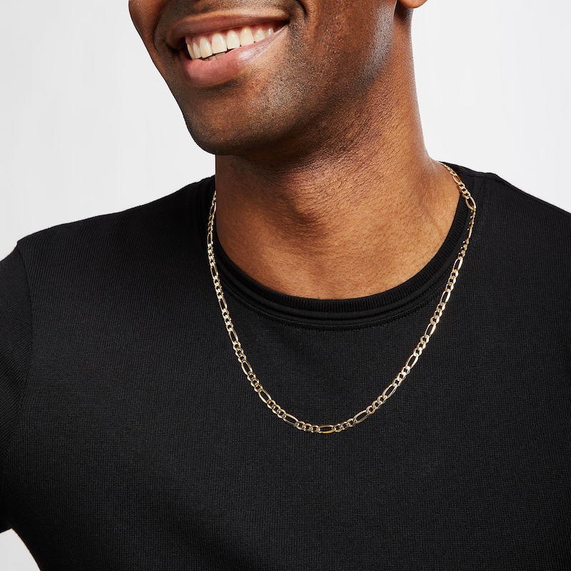 Main Image 2 of Figaro Necklace Solid 14K Yellow Gold 24&quot;