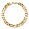 Thumbnail Image 2 of Curb Link Bracelet Solid 10K Yellow Gold 9&quot;