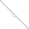 Thumbnail Image 1 of Heart Anklet Hollow 14K White Gold 10&quot;