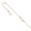Thumbnail Image 1 of Heart Anklet Solid 14K Yellow Gold