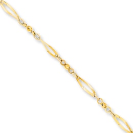 Chain Anklet Semi-Solid 14K Yellow Gold 9"