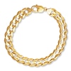 Thumbnail Image 1 of Solid Curb Link Bracelet 10K Yellow Gold 9"
