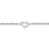 Thumbnail Image 1 of Heart Anklet Hollow 14K White Gold 10&quot;