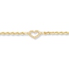 Thumbnail Image 1 of Heart Anklet Hollow 14K Yellow Gold 10&quot;