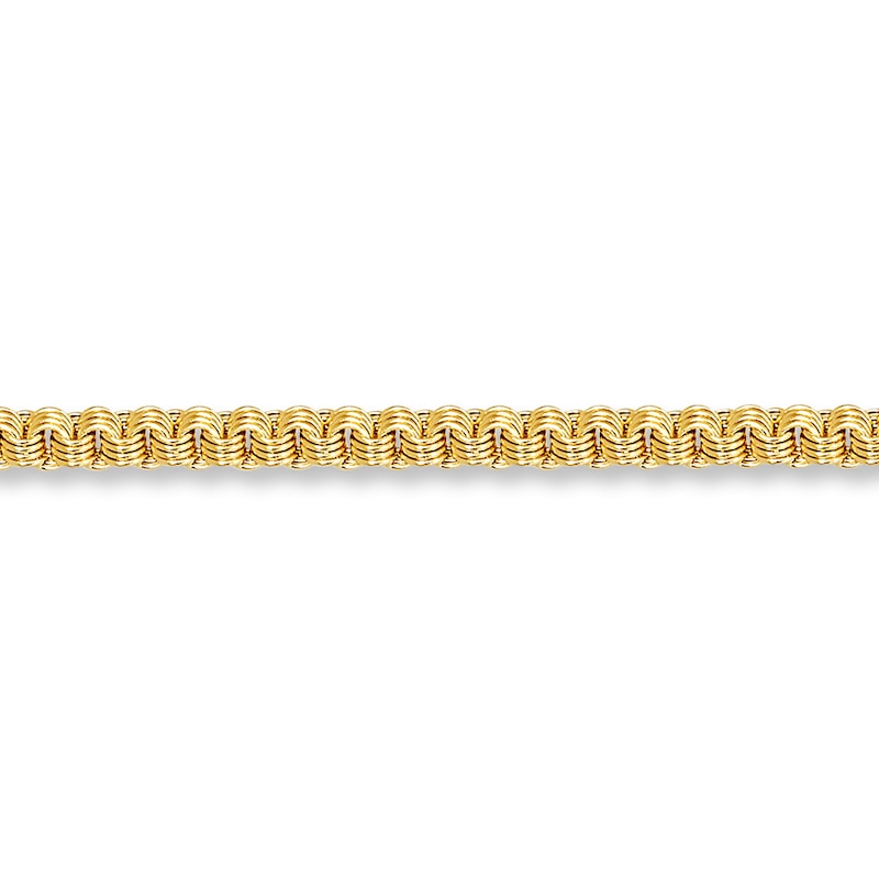 Main Image 1 of Alexandria Style Anklet Hollow 14K Yellow Gold 10&quot;