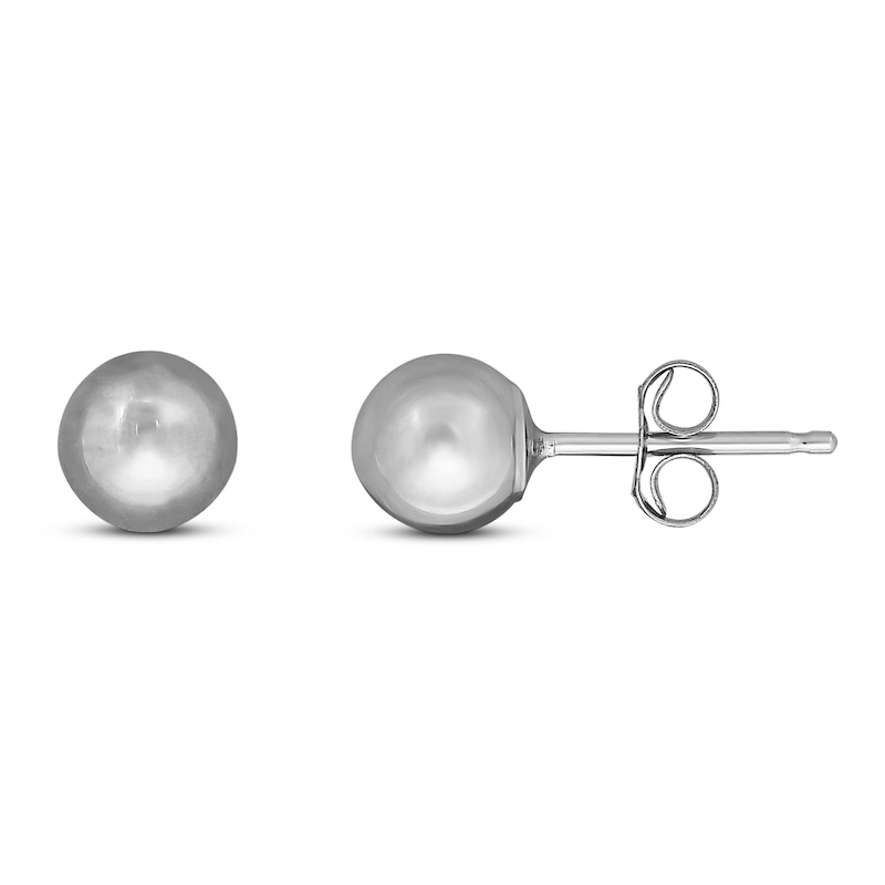 Main Image 1 of Ball Stud Earrings 14K White Gold 5mm