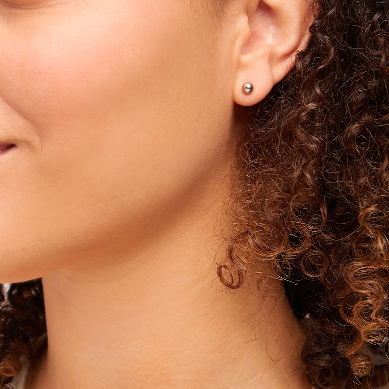 Main Image 2 of Ball Stud Earrings 14K White Gold 5mm