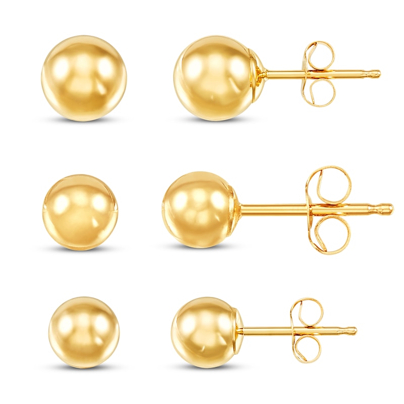 14k Yellow Gold Ball Stud Earring 