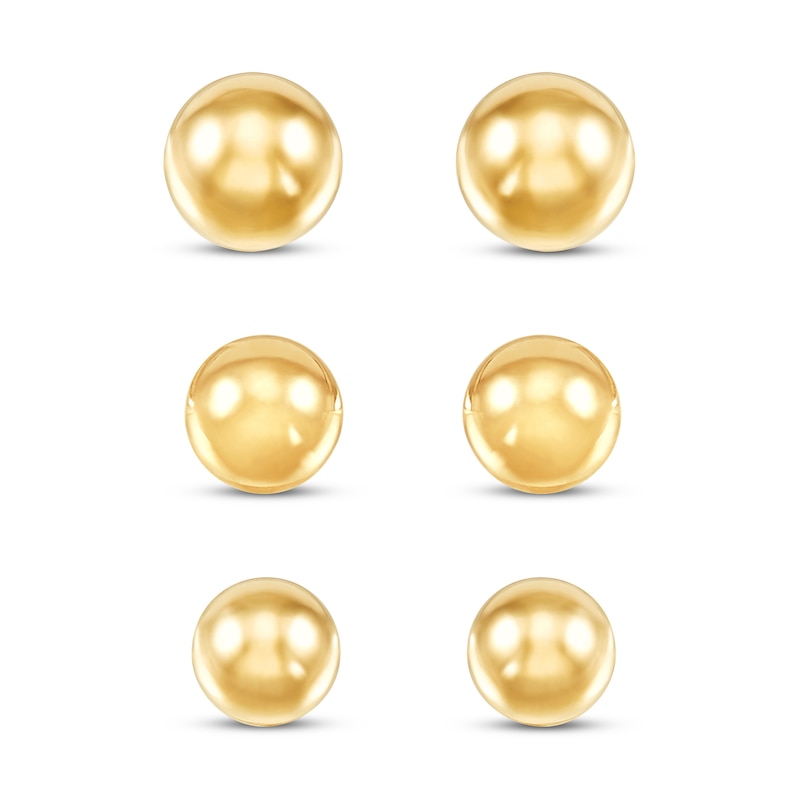 Main Image 2 of Ball Stud Earrings Set 14K Yellow Gold