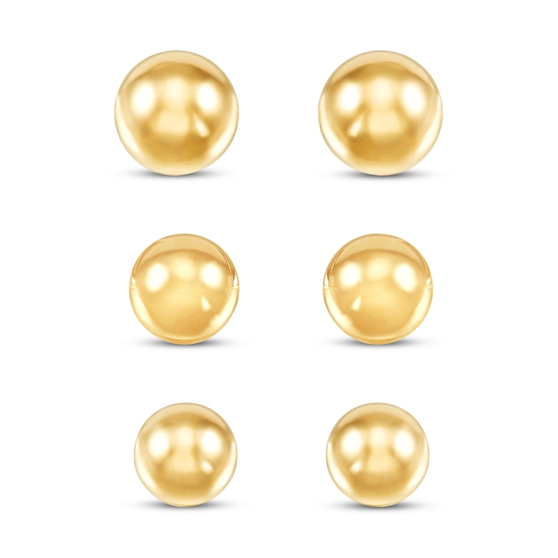 Ball Stud Earrings 4mm 14K Yellow Gold