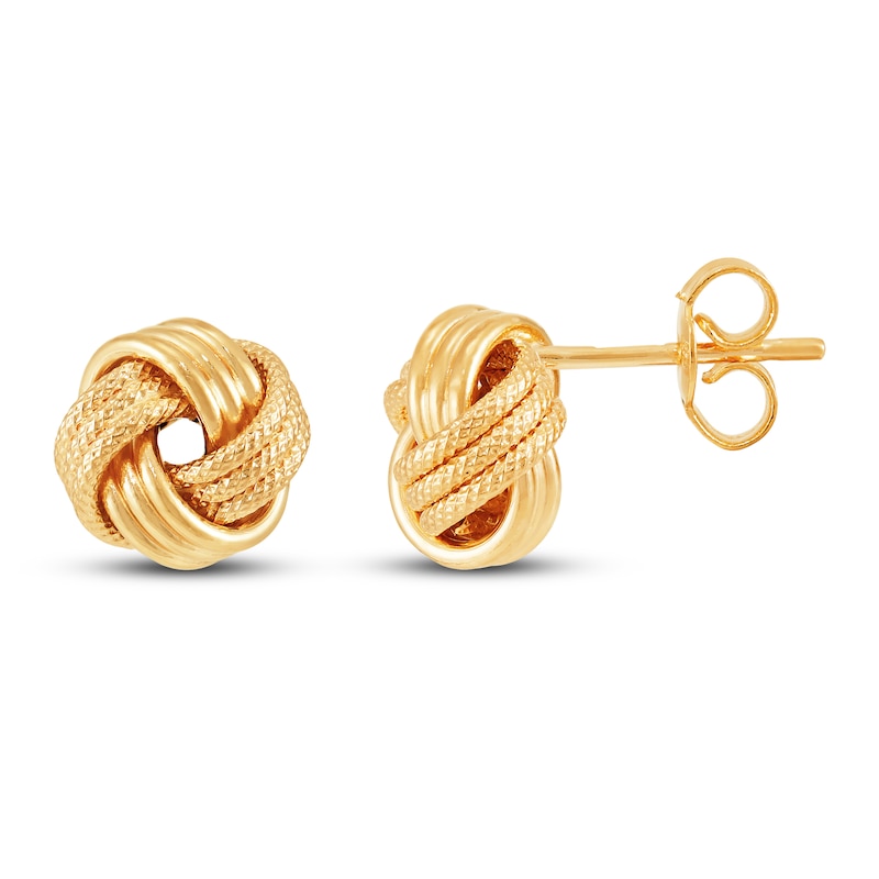 Main Image 1 of Knot Stud Earrings 14K Yellow Gold