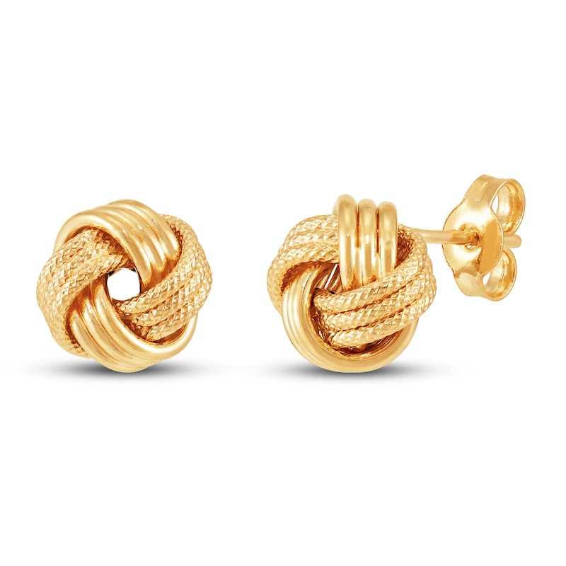 Main Image 2 of Knot Stud Earrings 14K Yellow Gold