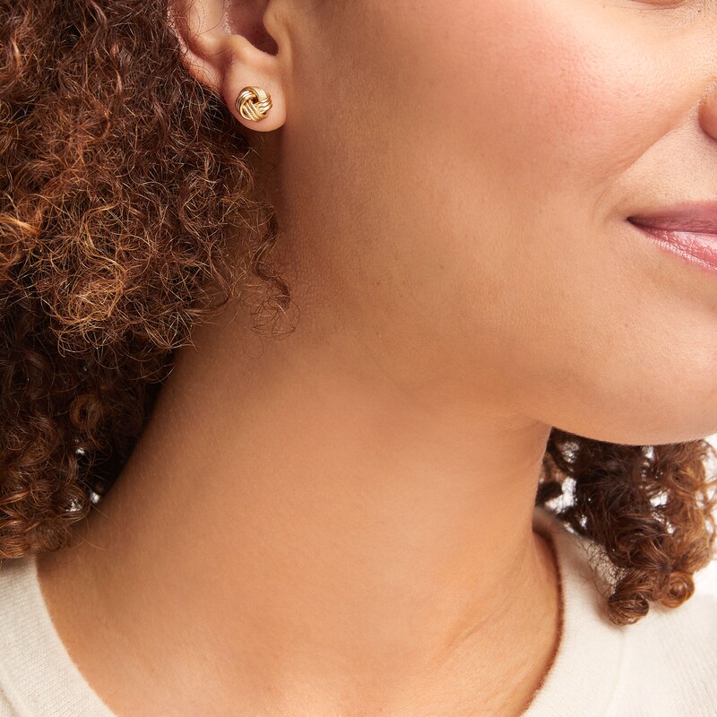 Main Image 3 of Knot Stud Earrings 14K Yellow Gold