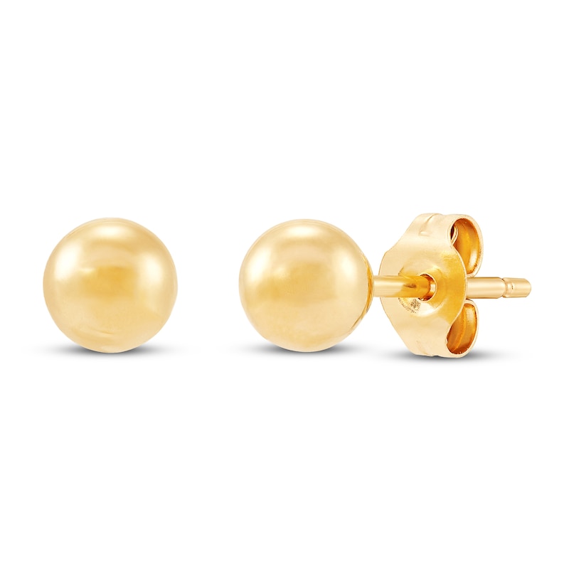 Ball Stud Earrings 4mm 14K Yellow Gold