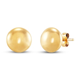Flat Ball Stud Earrings 14K Yellow Gold 5.75mm