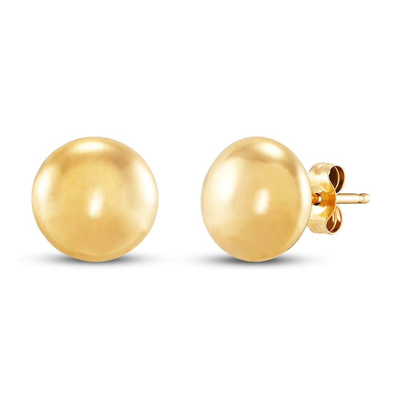 Main Image 1 of Flat Ball Stud Earrings 14K Yellow Gold 5.75mm