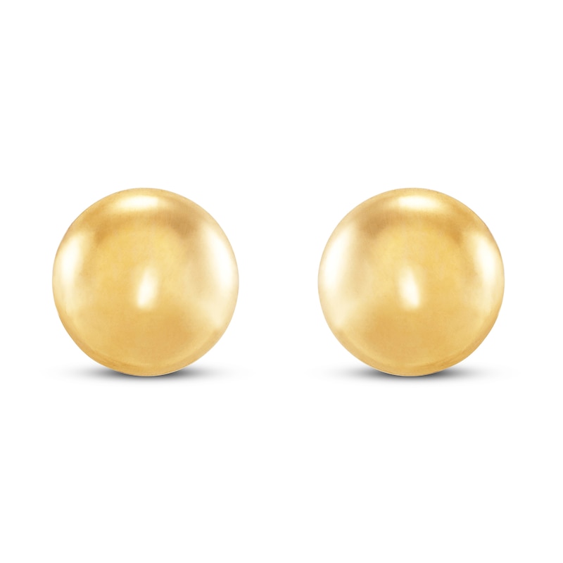 Main Image 2 of Flat Ball Stud Earrings 14K Yellow Gold 5.75mm