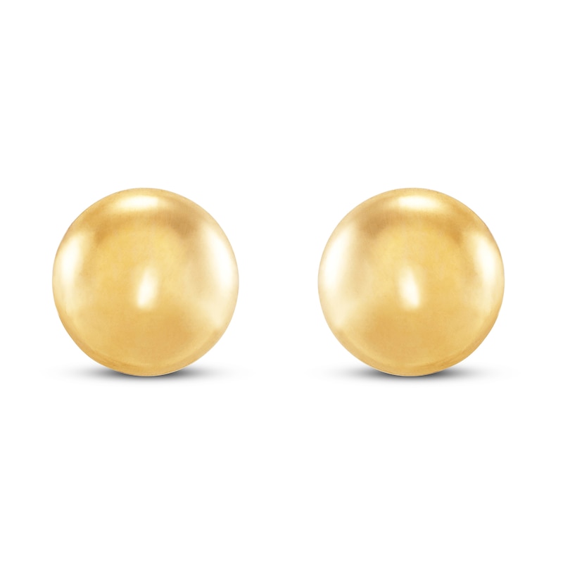 Flat Ball Stud Earrings 14K Yellow Gold 5.75mm