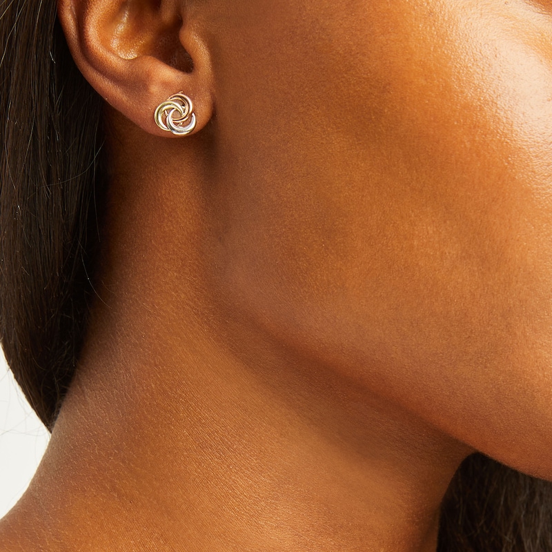 Main Image 3 of Stud Earrings 14K Tri-Tone Gold