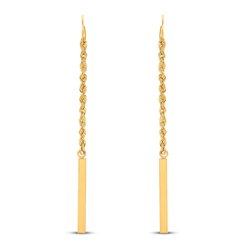 Rope Drop Earrings 14K Yellow Gold with 360