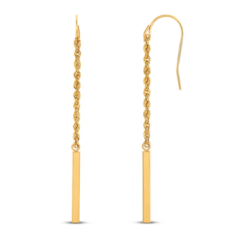 Rope Drop Earrings 14K Yellow Gold