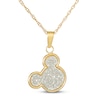 Thumbnail Image 0 of Children's Mickey Mouse Glitter Necklace 14K Yellow Gold 13"