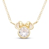 Thumbnail Image 1 of Children's Minnie Mouse Cubic Zirconia Necklace 14K Yellow Gold 13&quot;