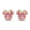 Thumbnail Image 1 of Children's Minnie Mouse Pink Glitter Stud Earrings 14K Yellow Gold