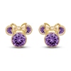 Thumbnail Image 0 of Children's Minnie Mouse Purple Cubic Zirconia Stud Earrings 14K Yellow Gold