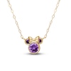 Thumbnail Image 0 of Children's Minnie Mouse Purple Cubic Zirconia Necklace 14K Yellow Gold 13"