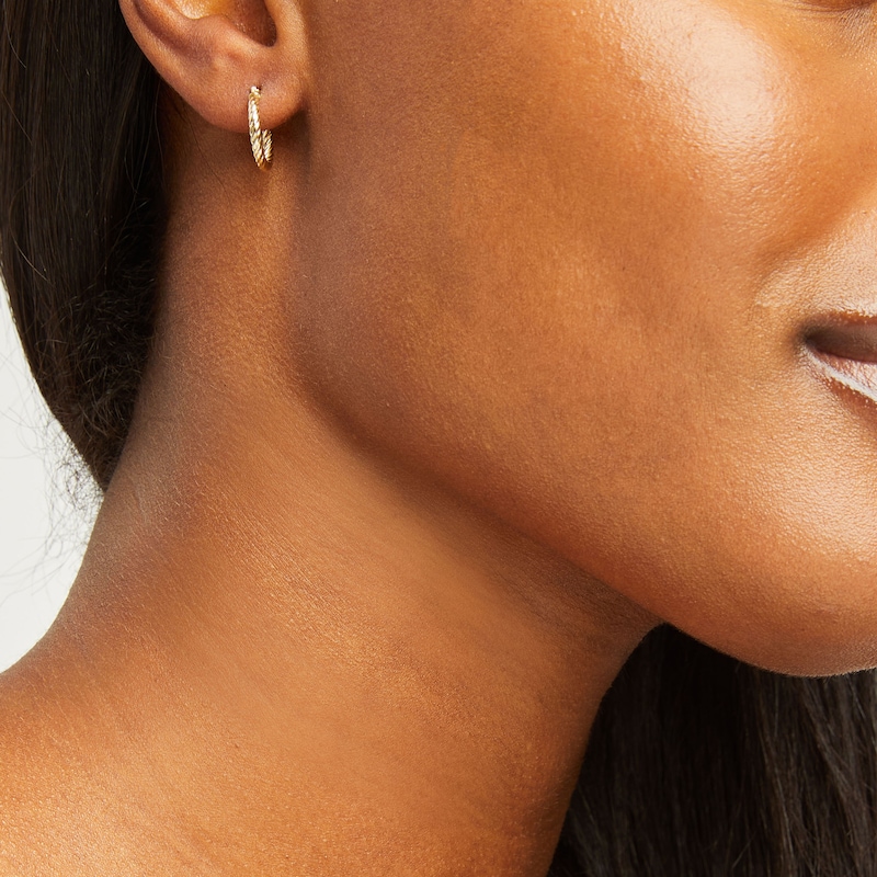 Main Image 2 of Twist Hoop Earrings 14K Yellow Gold 14mm