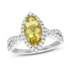 Thumbnail Image 0 of Monique Lhuillier Bliss Marquise-Cut Yellow Quartz & Diamond Engagement Ring 1/2 ct tw 14K White Gold