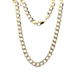 Curb Chain Necklace Semi-Solid 10K Yellow Gold 18"