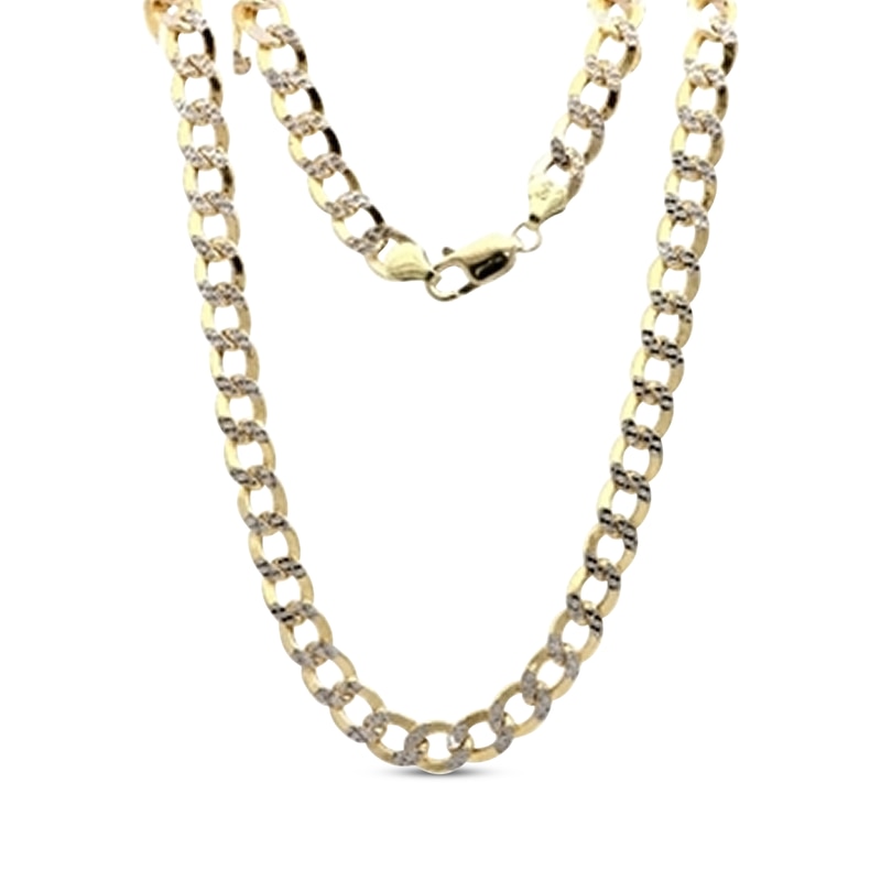 Main Image 1 of Curb Chain Necklace Semi-Solid 10K Yellow Gold 18&quot;