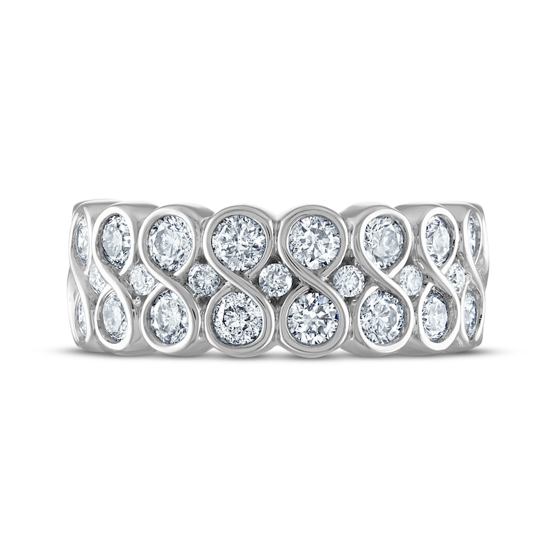 Every Moment Diamond Stacked Infinity Band 2 ct tw 14K White Gold