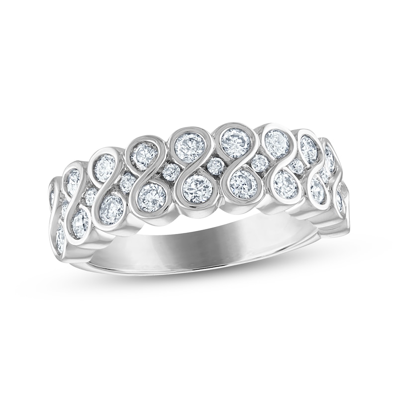 Main Image 1 of Every Moment Diamond Stacked Infinity Band 1 ct tw 14K White Gold