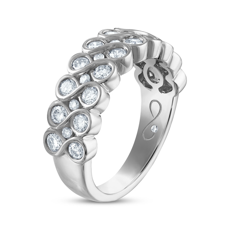 Main Image 2 of Every Moment Diamond Stacked Infinity Band 1 ct tw 14K White Gold