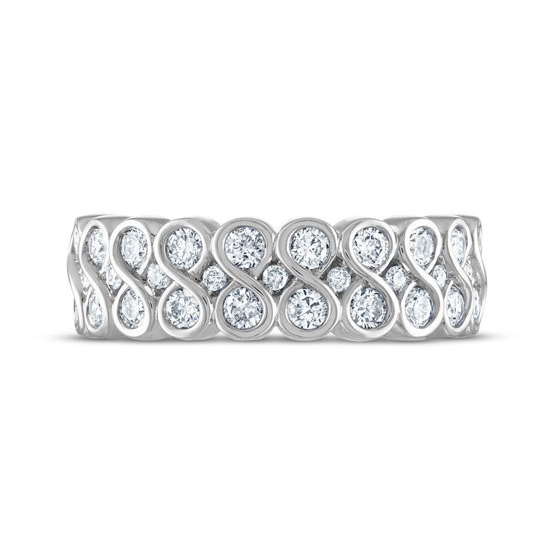 Main Image 3 of Every Moment Diamond Stacked Infinity Band 1 ct tw 14K White Gold
