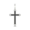 Thumbnail Image 1 of Men's Black & White Diamond Cross Charm 1 ct tw 10K White Gold
