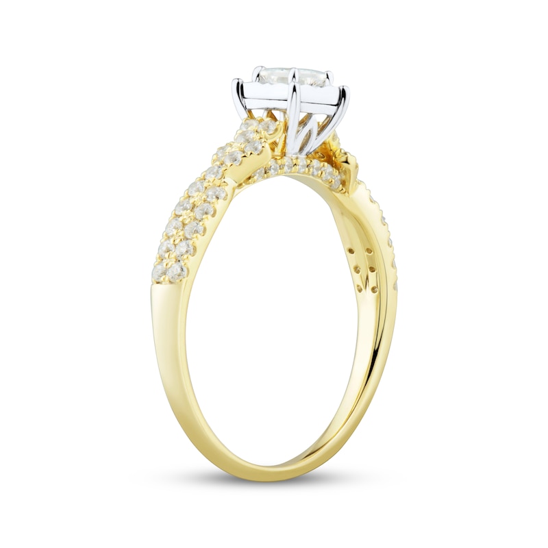 Main Image 2 of Now + Forever Princess-Cut Diamond Engagement Ring 1/2 ct tw 14K Two-Tone Gold
