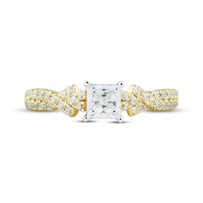 Main Image 3 of Now + Forever Princess-Cut Diamond Engagement Ring 1/2 ct tw 14K Two-Tone Gold