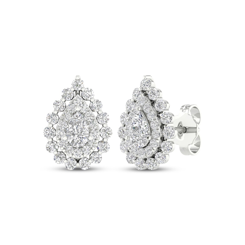 Lab-Created Diamonds by KAY Pear-Shaped Stud Earrings 1 ct tw 10K White Gold
