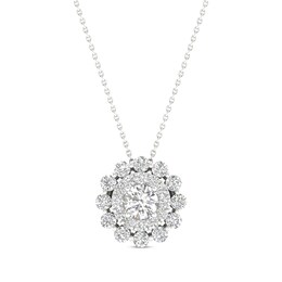 KAY Lab-Grown Diamonds Double Frame Necklace 1/2 ct tw 14K White Gold 18”