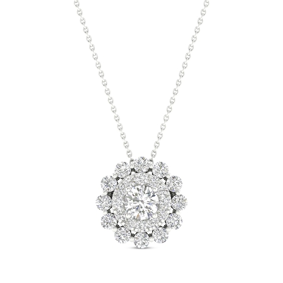 Lab-Created Diamonds by KAY Double Frame Necklace 1/2 ct tw 14K White Gold 18Ã¢â¬