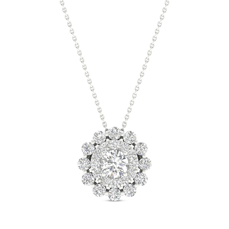 Main Image 1 of KAY Lab-Grown Diamonds Double Frame Necklace 1/2 ct tw 14K White Gold 18”