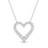 THE LEO Diamond Heart Necklace 3/4 ct tw 14K White Gold 19”