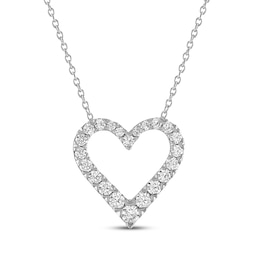 THE LEO Diamond Heart Necklace 3/4 ct tw 14K White Gold 19”