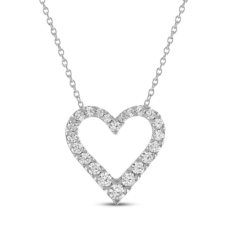 Main Image 1 of THE LEO Diamond Heart Necklace 3/4 ct tw 14K White Gold 19”