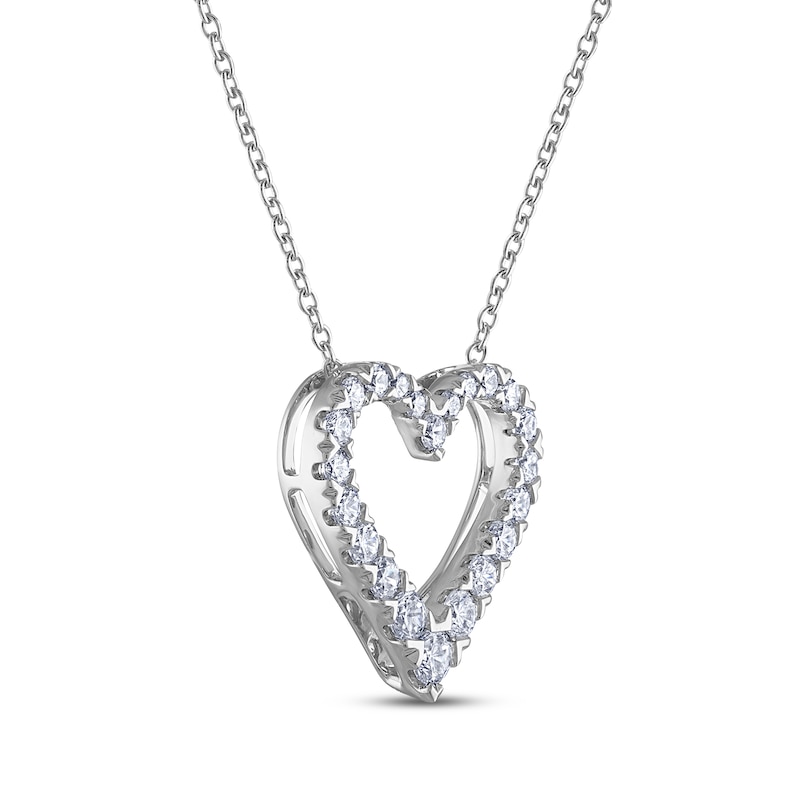 THE LEO Diamond Heart Necklace 3/4 ct tw 14K White Gold 19”